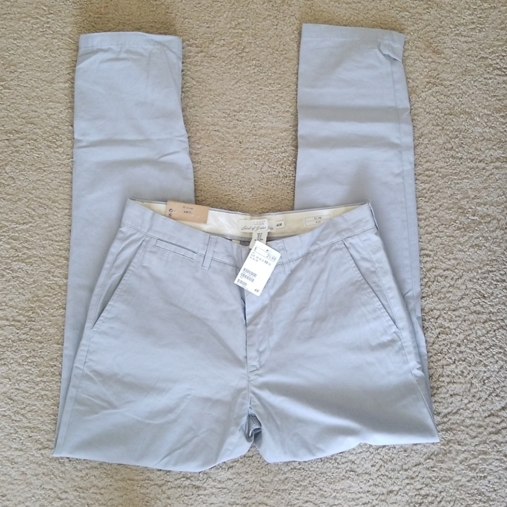 H&M Slim Fit Logg Grey Pants